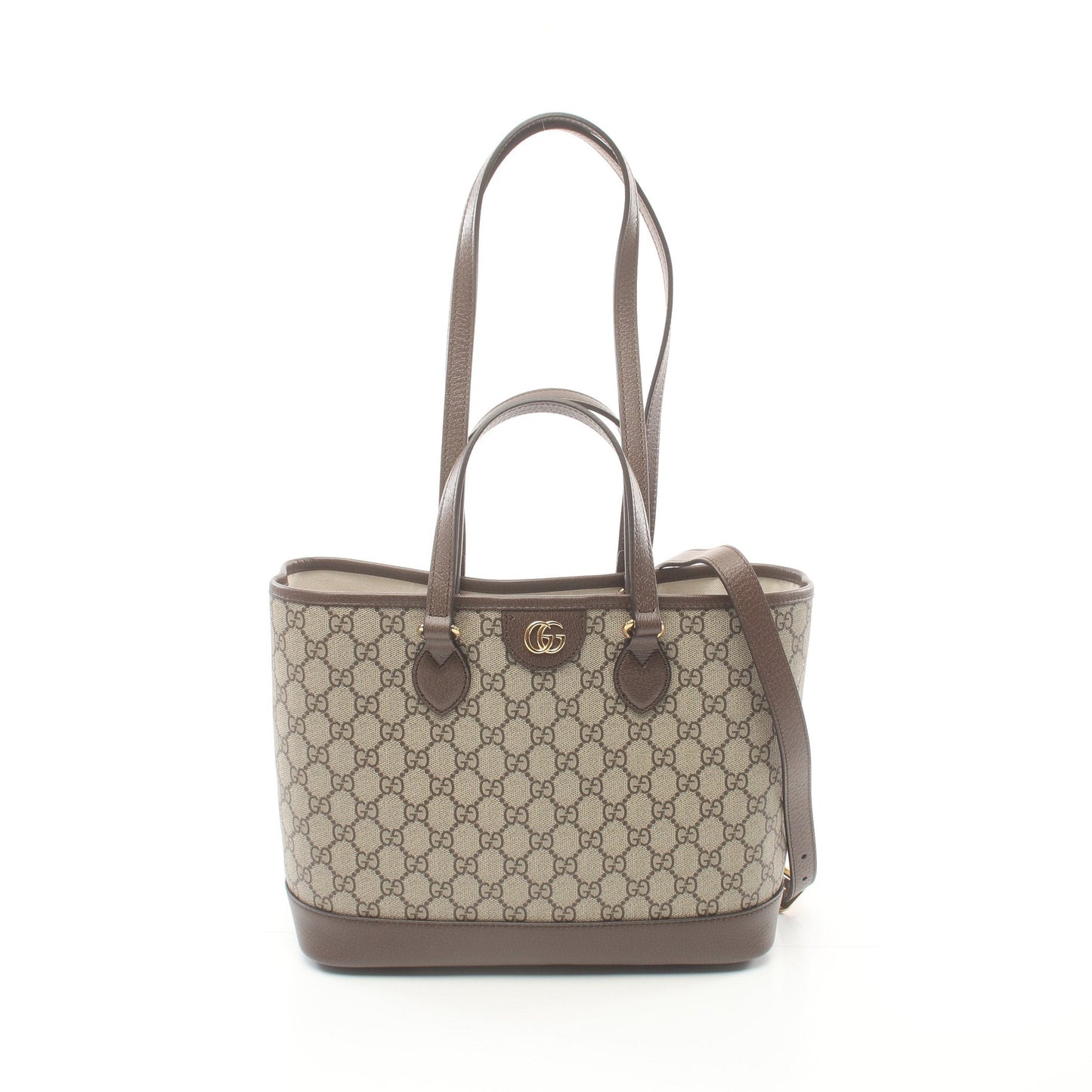 Luxury Gucci Trending 2025 Ophidia Small GG Supreme Shoulder bag Tote bag PVC Leather Beige Dark brown 2WAY