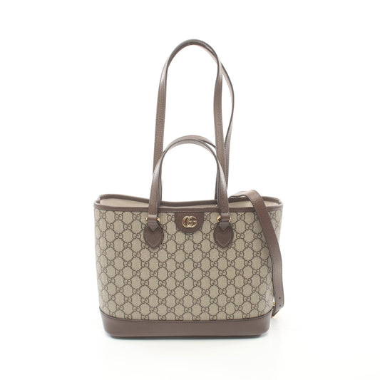 Luxury Gucci Trending 2025 Ophidia Small GG Supreme Shoulder bag Tote bag PVC Leather Beige Dark brown 2WAY