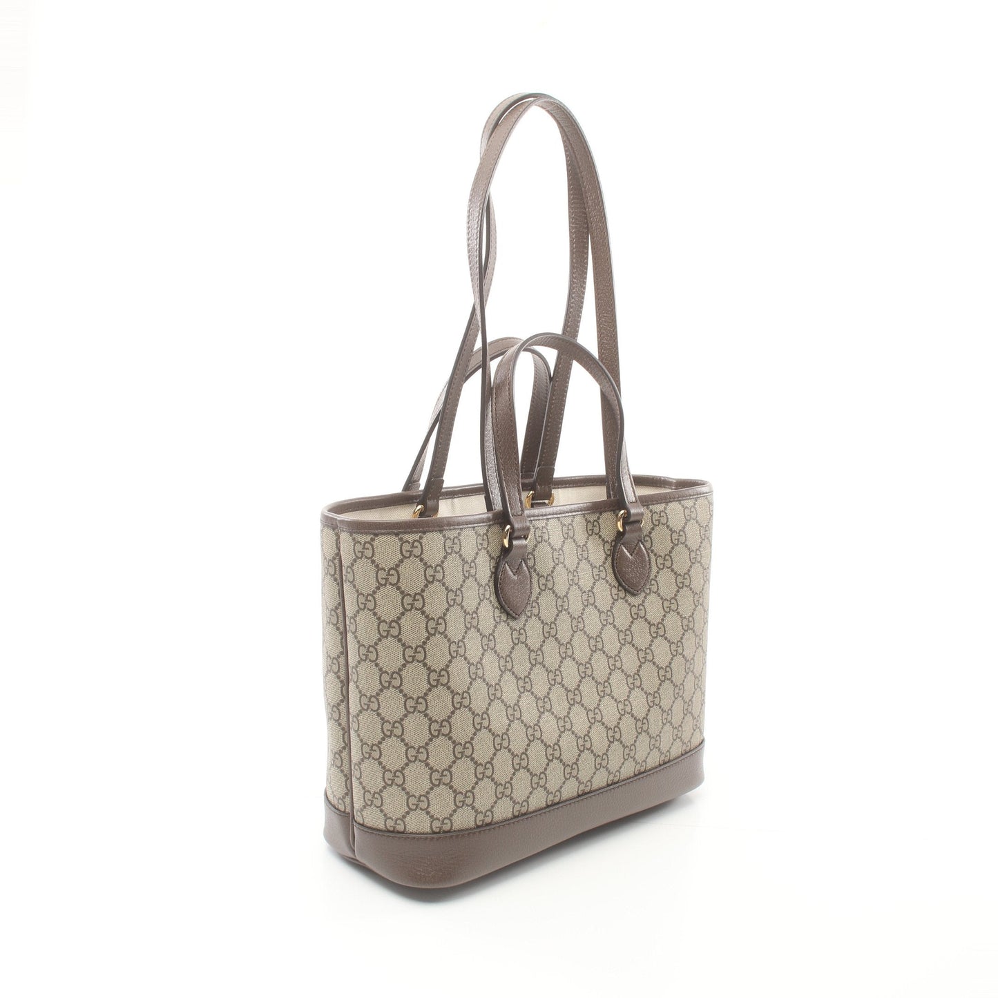 Luxury Gucci Trending 2025 Ophidia Small GG Supreme Shoulder bag Tote bag PVC Leather Beige Dark brown 2WAY