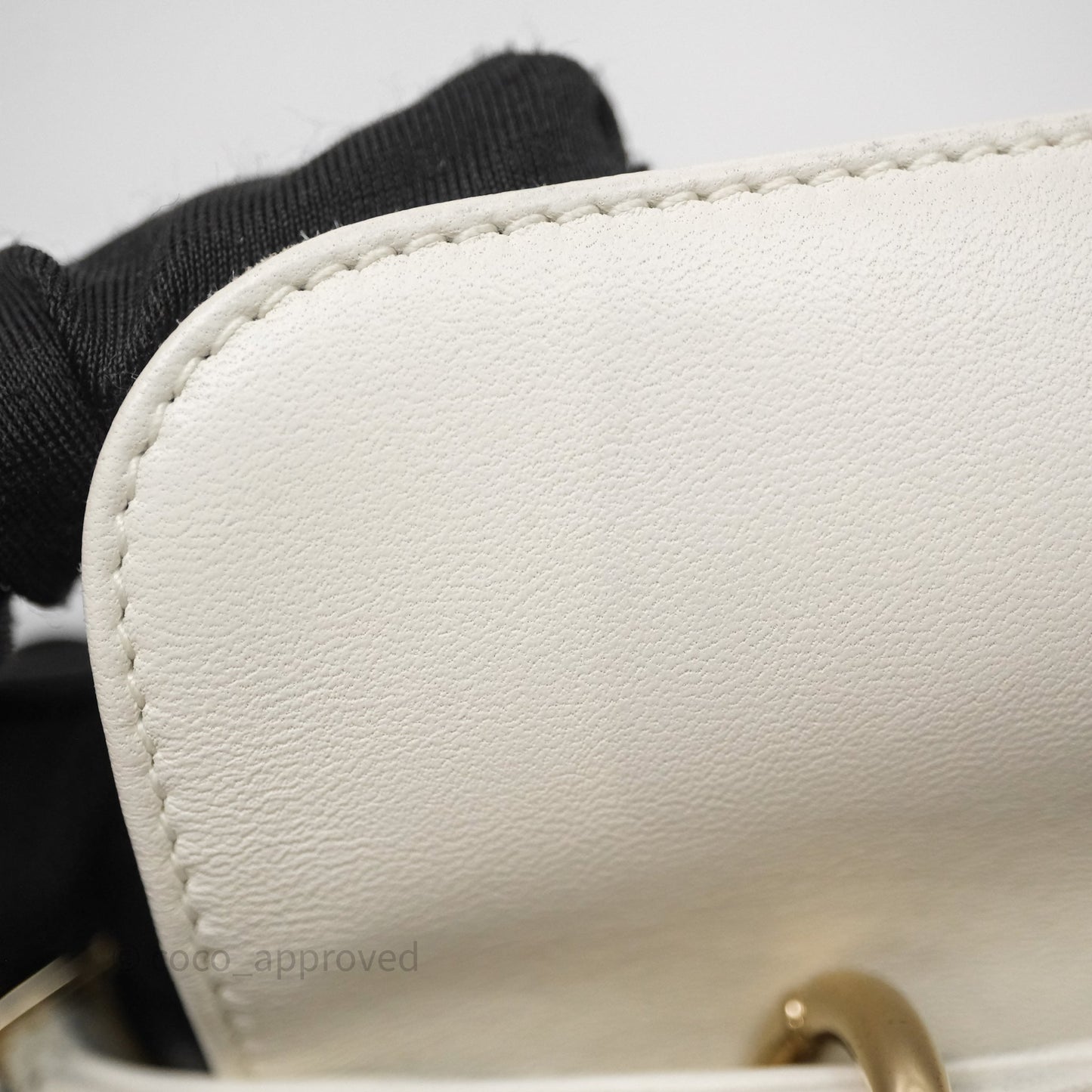 Christian Dior Micro Lady D-Joy Bag Latte Cannage Lambskin Gold Hardware