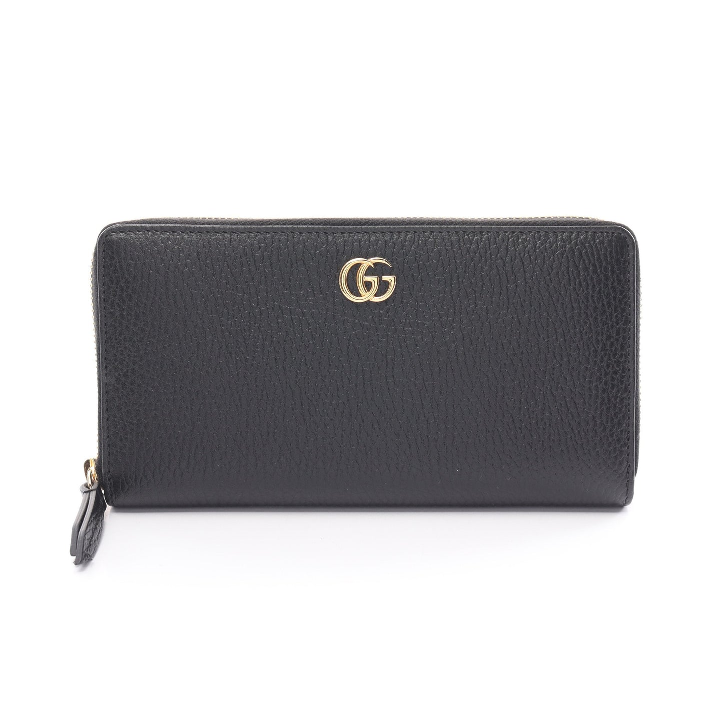 Luxury Gucci Trending 2025 Petite marmont GG Marmont Round zipper long wallet Leather Black