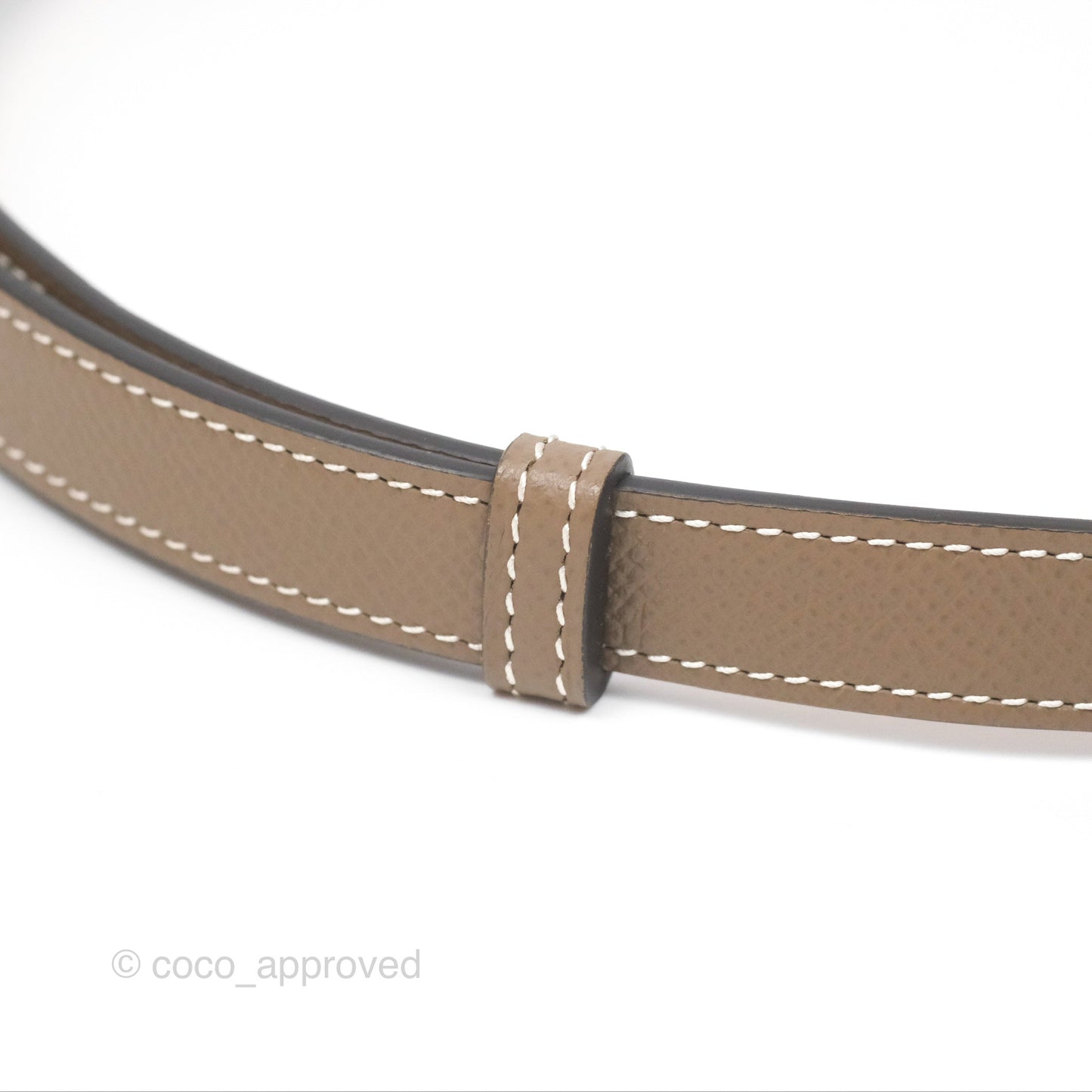 Hermès Kelly Buckle Belt Etoupe 18 Epsom Palladium Hardware