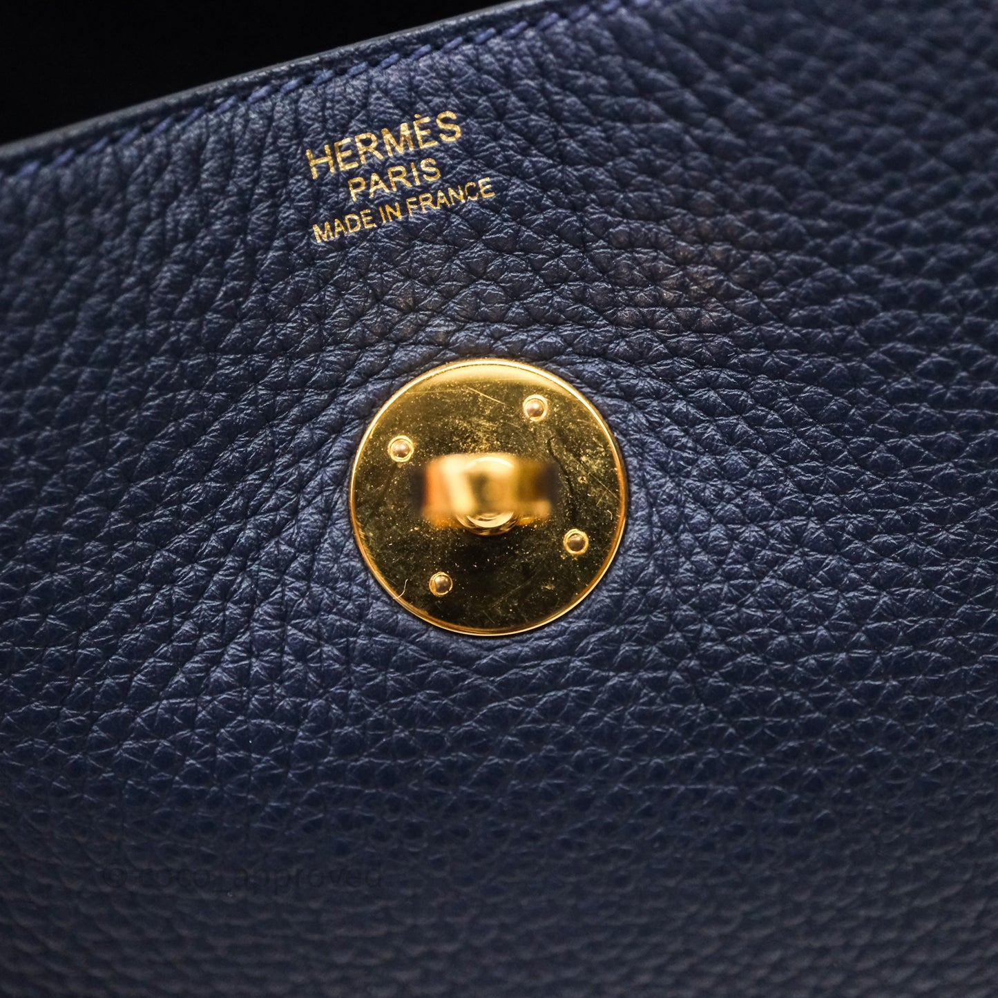 Hermès Lindy 30 Bleu Nuit 2Z Clemence Gold Hardware