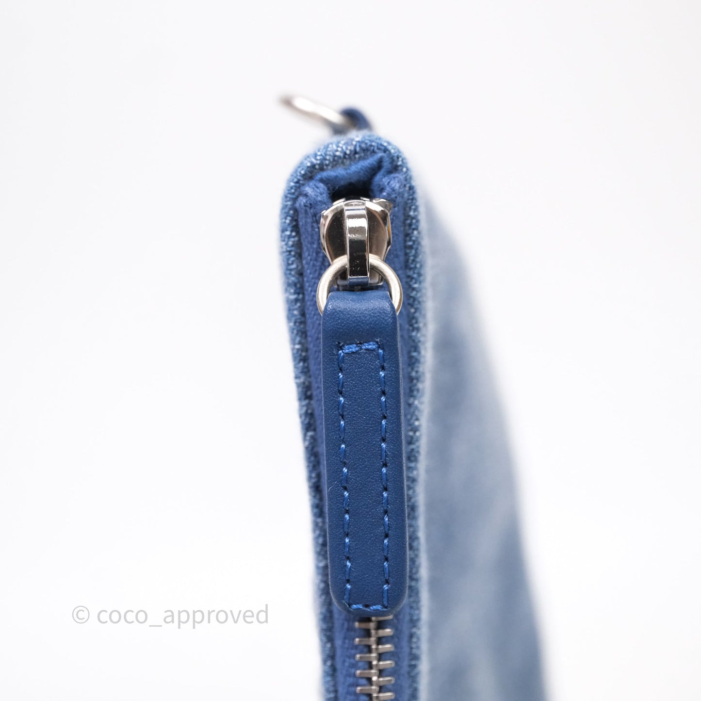 Chanel 22 Small Pearl Studded Denim Silver Hardware