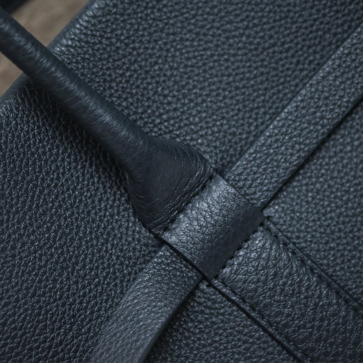 Loro Piana Ghiera Shopper Small Blue Navy Calfskin Sun Gold Hardware