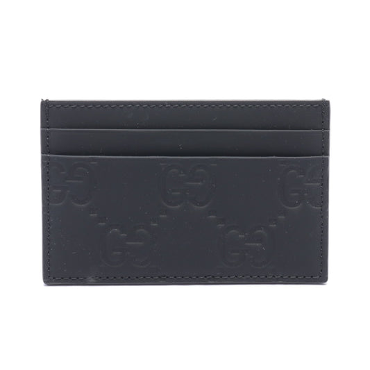 Luxury Gucci Trending 2025 GG Rubber Effect Card case Rubberized Leather Black