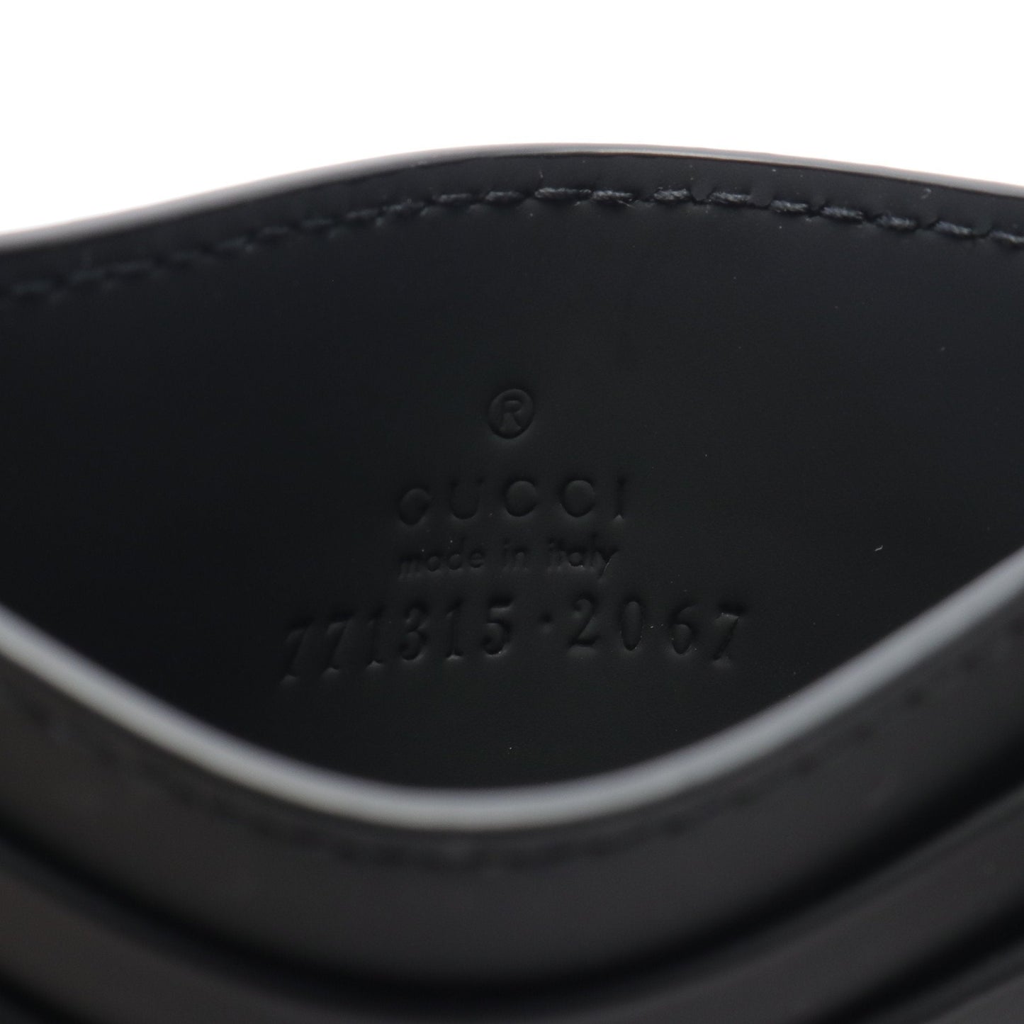 Luxury Gucci Trending 2025 GG Rubber Effect Card case Rubberized Leather Black