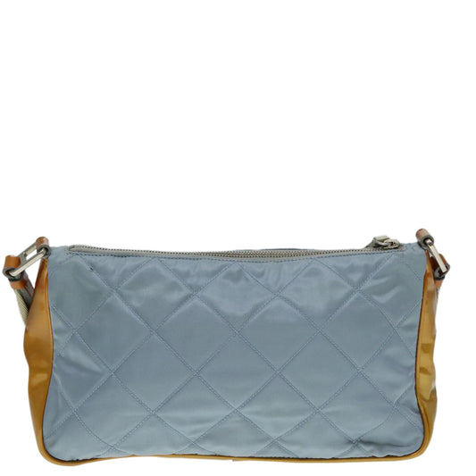 Luxury Prada Shoulder Bag Nylon Light Blue Silver  92105