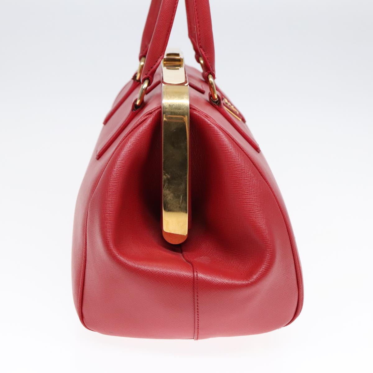 Luxury Prada Hand Bag Safiano leather Red Gold  92106