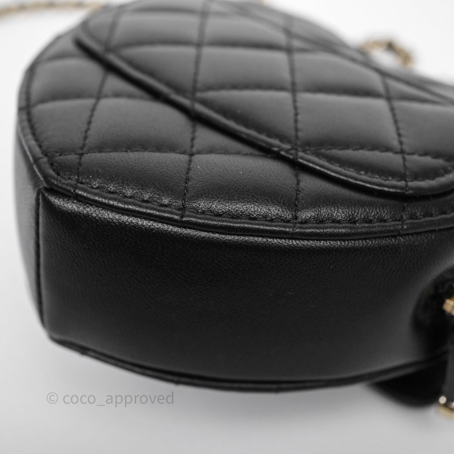 Chanel Small Heart Bag Black Lambskin Gold Hardware