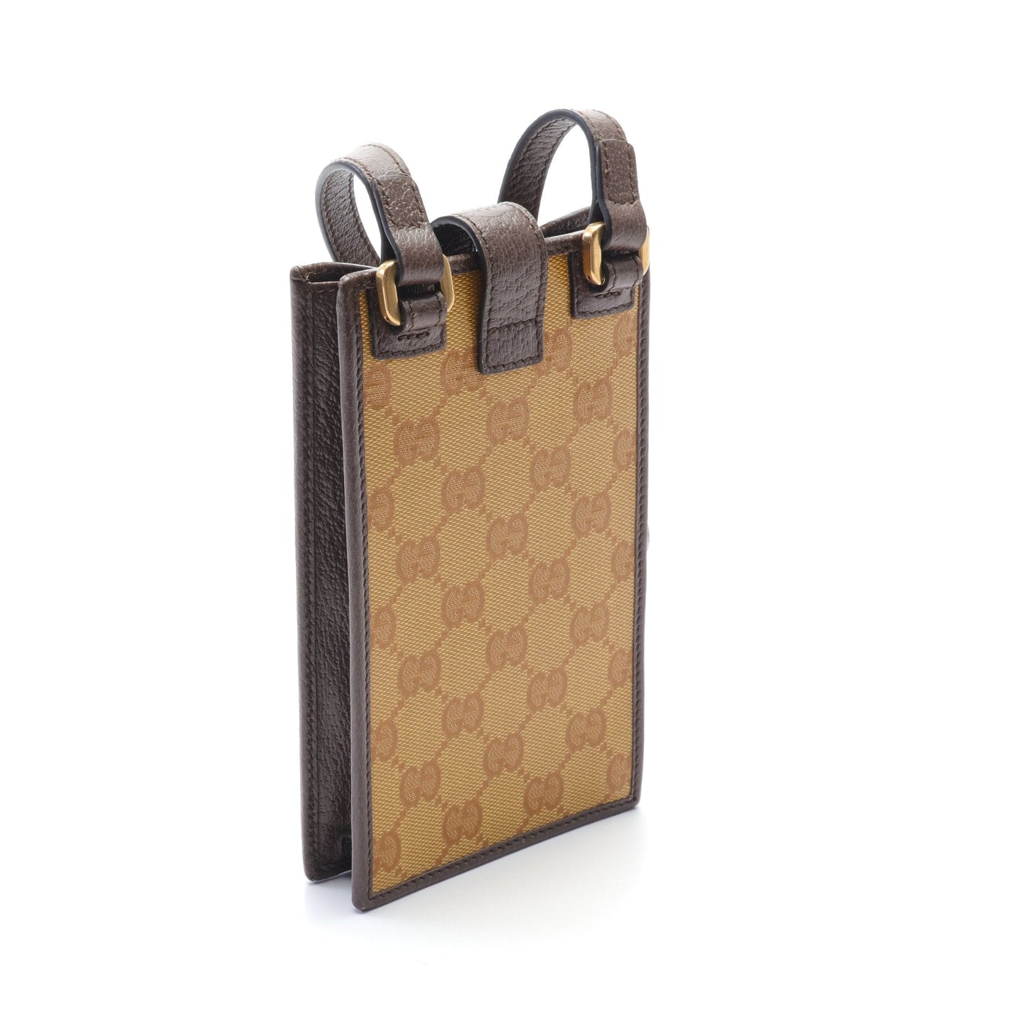 Luxury Gucci Trending 2025 Luxury Gucci Trending 2025 * adidas GG Crystal Smartphone case Shoulder bag Coated canvas Leather Yellow brown Dark brown
