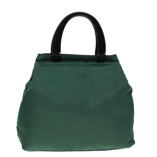 Luxury Prada Hand Bag Nylon Plastic Khaki Black Silver  92115