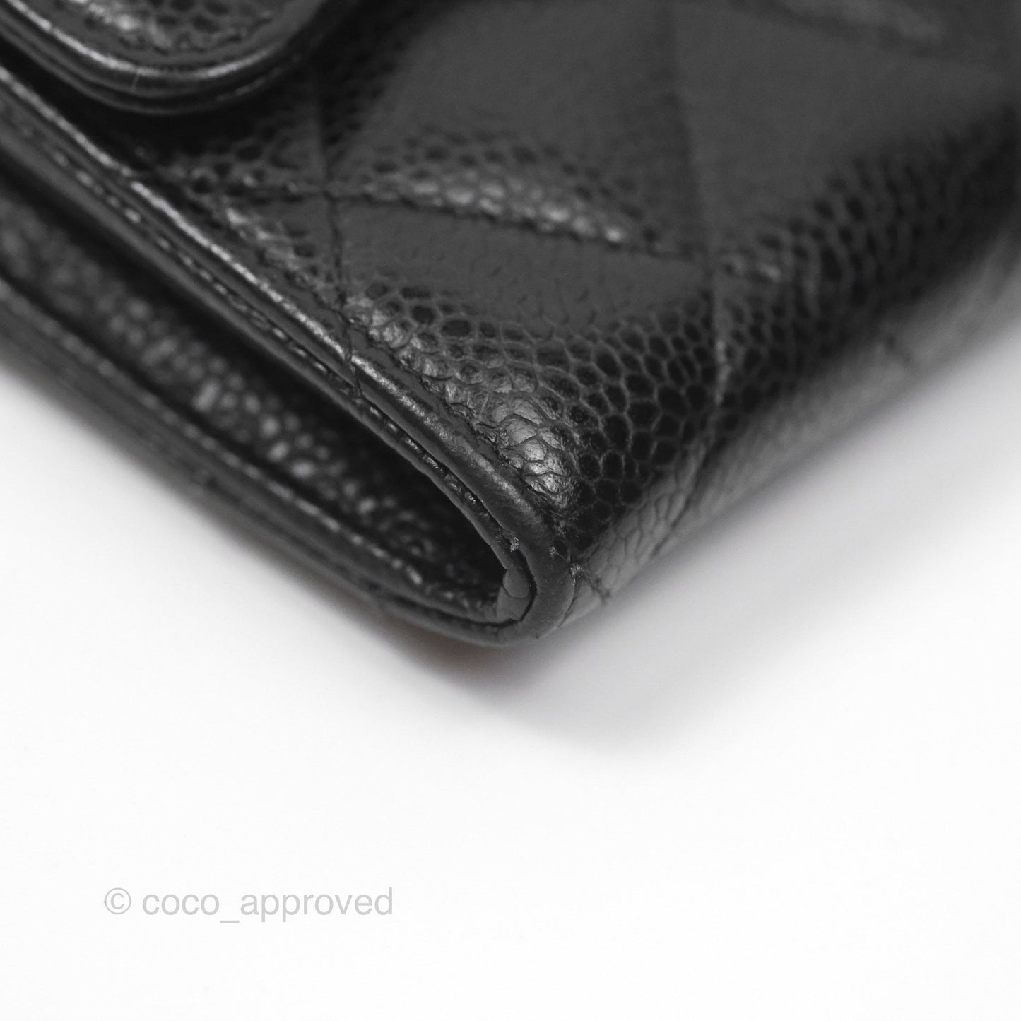 Chanel Quilted Classic Zip Long Wallet Black Caviar Gold Hardware
