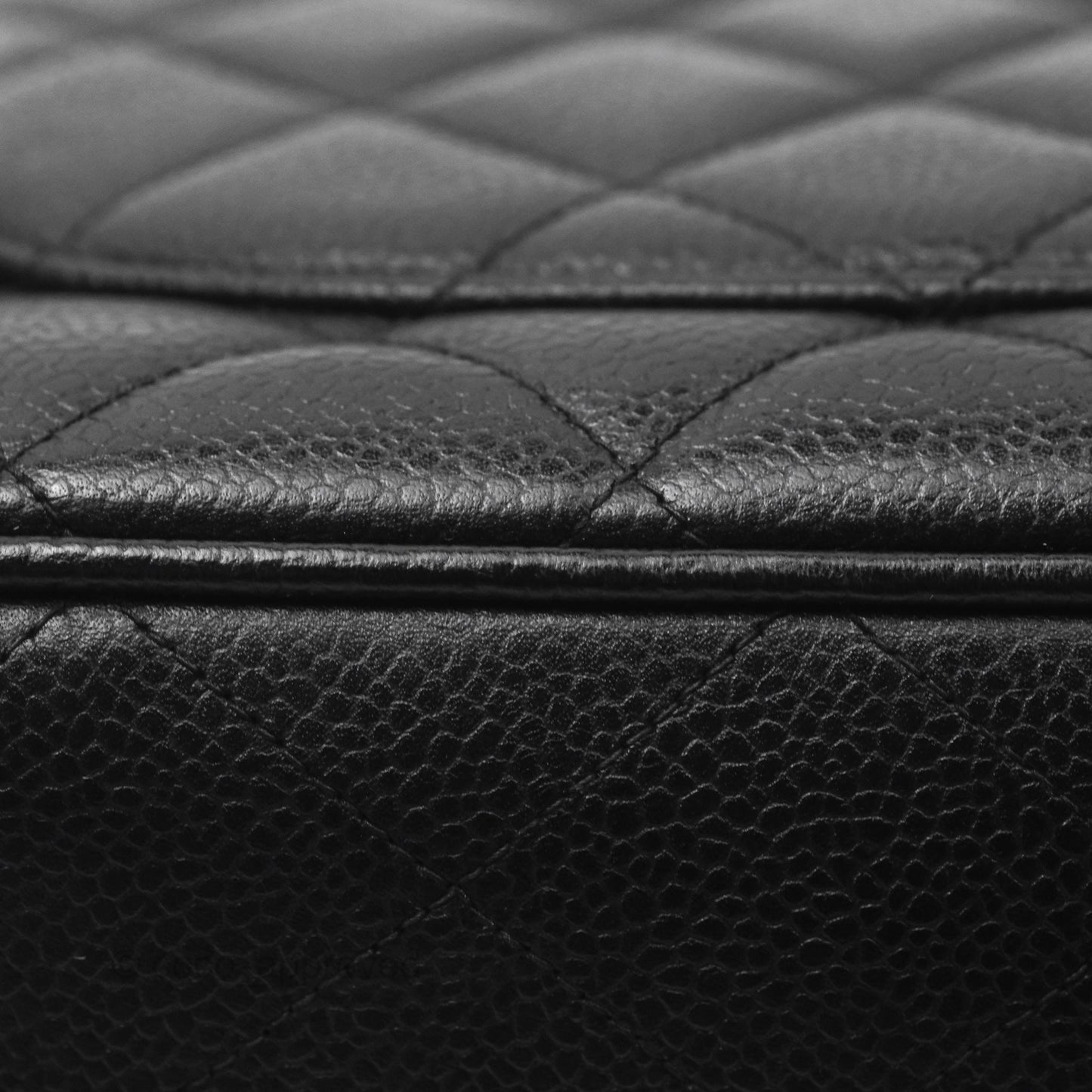 Chanel Vintage Jumbo Single Flap Black Caviar 24K Gold Hardware