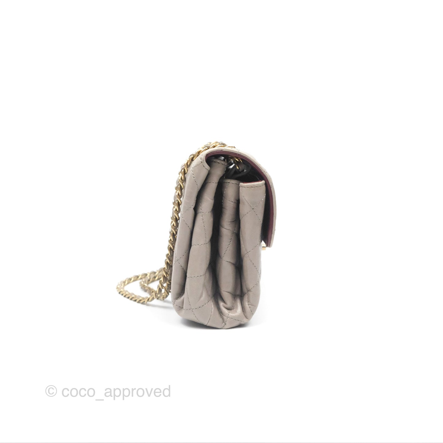 Chanel Accordion Flap Bag Taupe Crinkled Glazed Calfskin