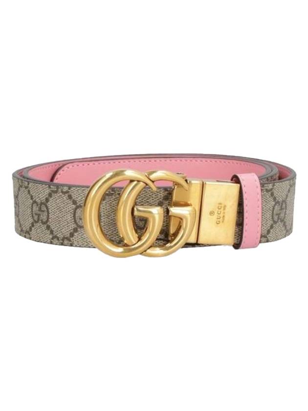 Luxury Gucci Trending 2025 GG Marmont Supreme Canvas Leather Reversible Belt Beige Ping