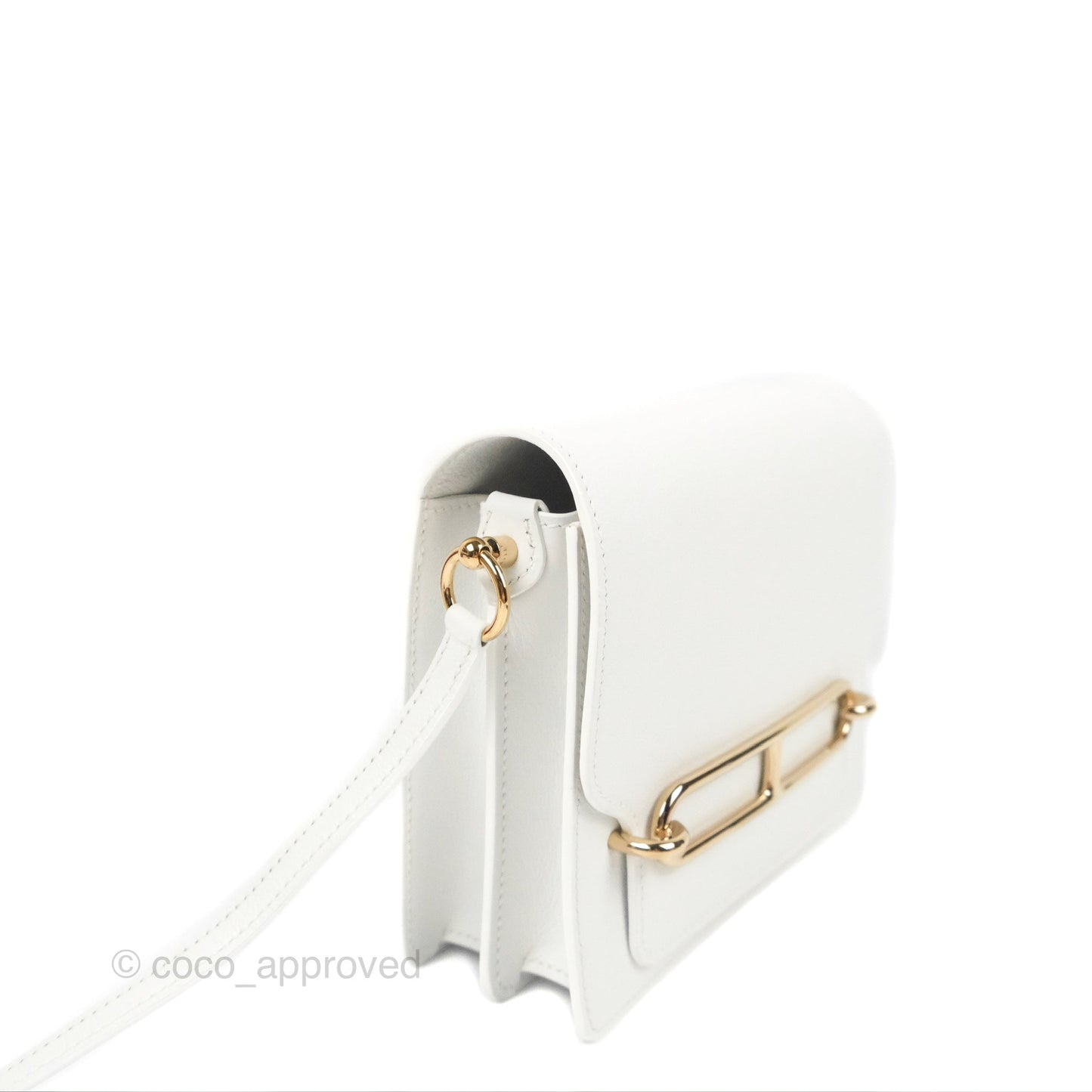 Hermès Roulis Mini 18 New White Evercolor Permabrass Hardware