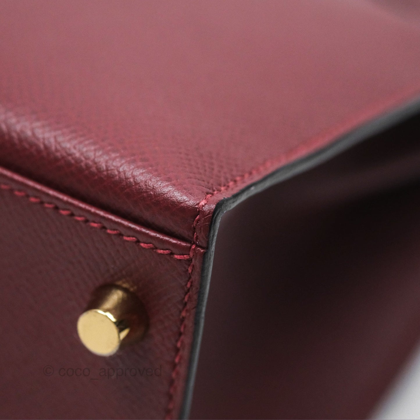 Hermès Kelly 28 Sellier Rouge Epsom Gold Hardware