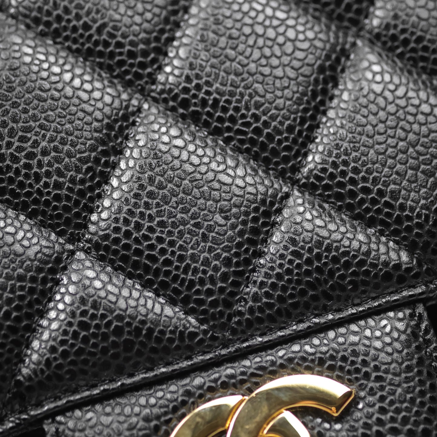 Chanel Jumbo Single Flap Black Caviar Gold Hardware