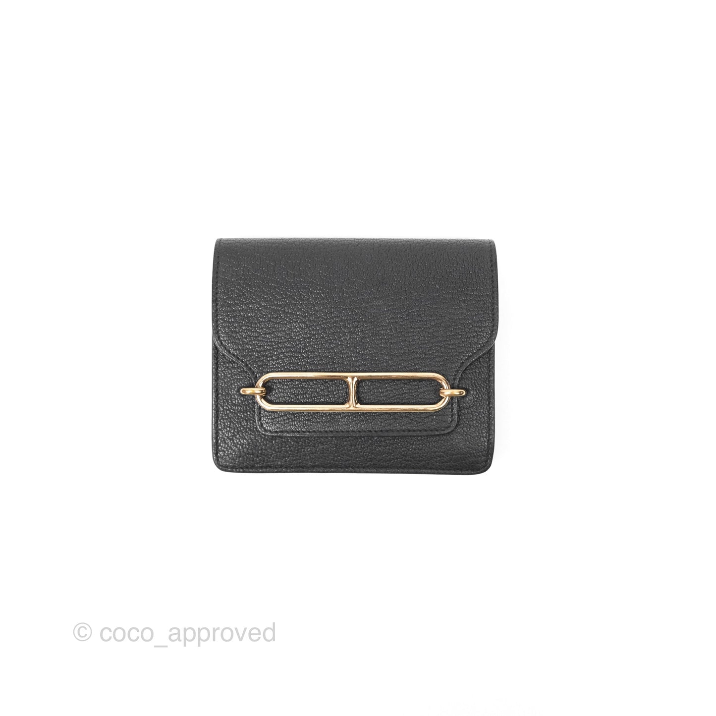 Hermès Roulis Slim Wallet Black Noir 89 Chevre Mysore Gold Hardware
