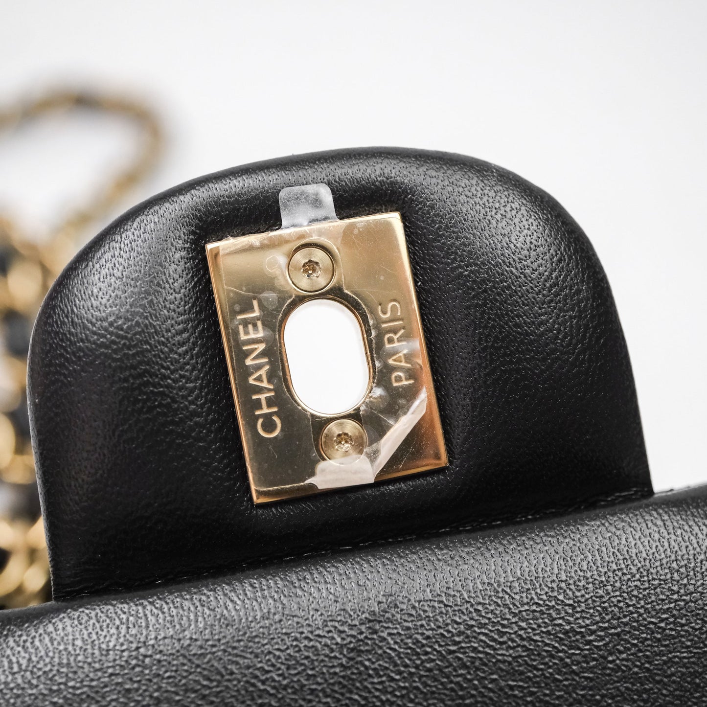 Chanel Quilted Mini Rectangular Black Lambskin Gold Hardware