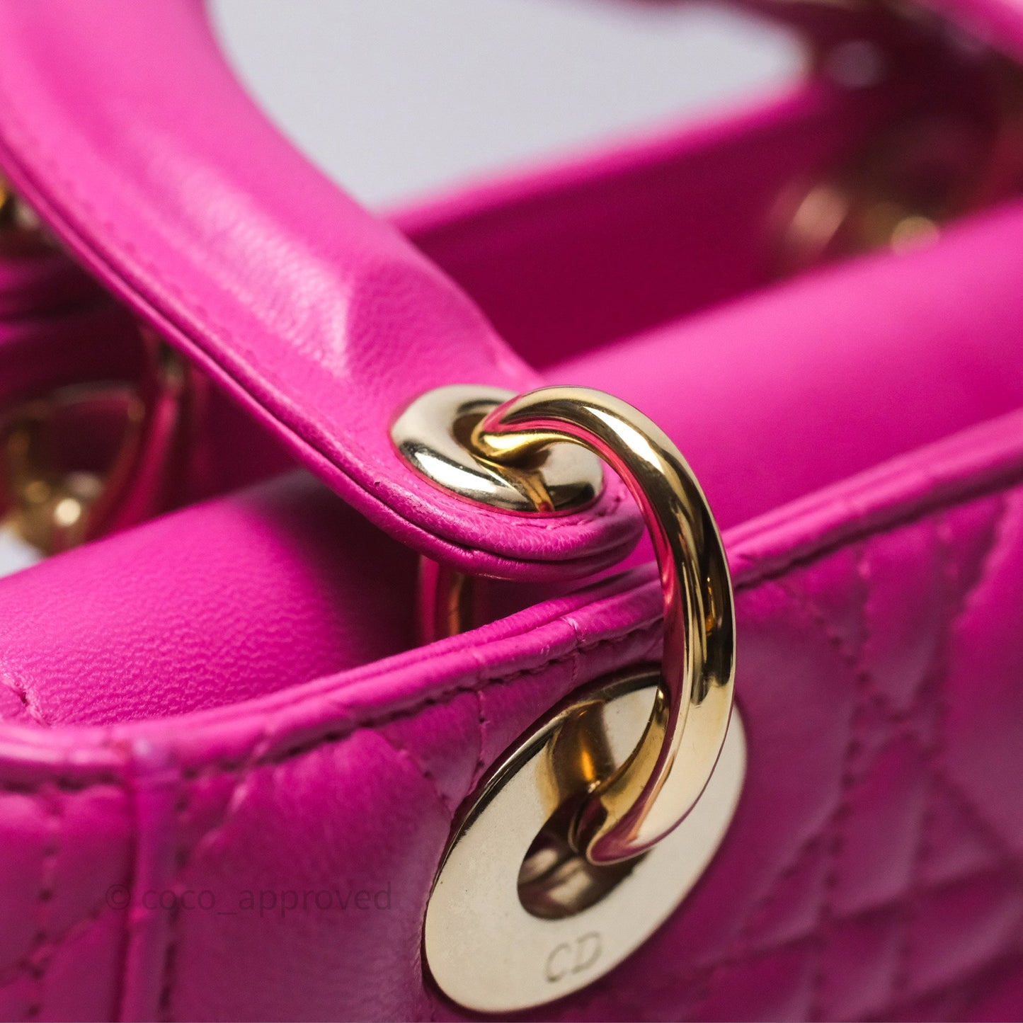 Christian Dior Small Lady Dior My ABCDior Magenta Cannage Lambskin