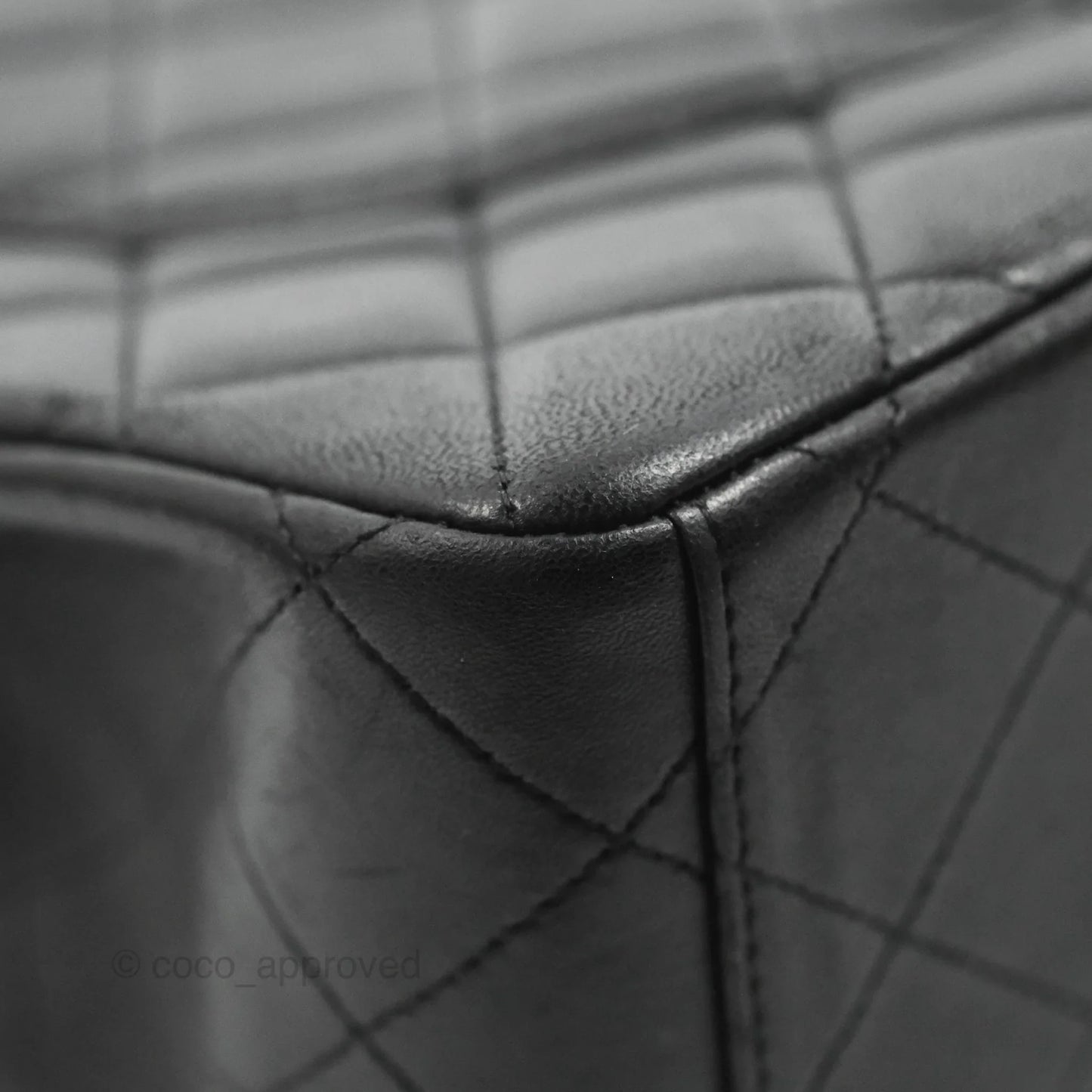 Chanel Single Flap Maxi Lambskin Black Silver Hardware