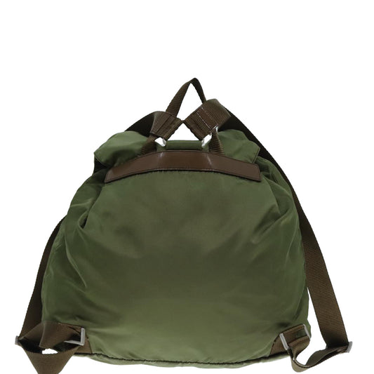 Luxury Prada Backpack Nylon Khaki Silver  92200