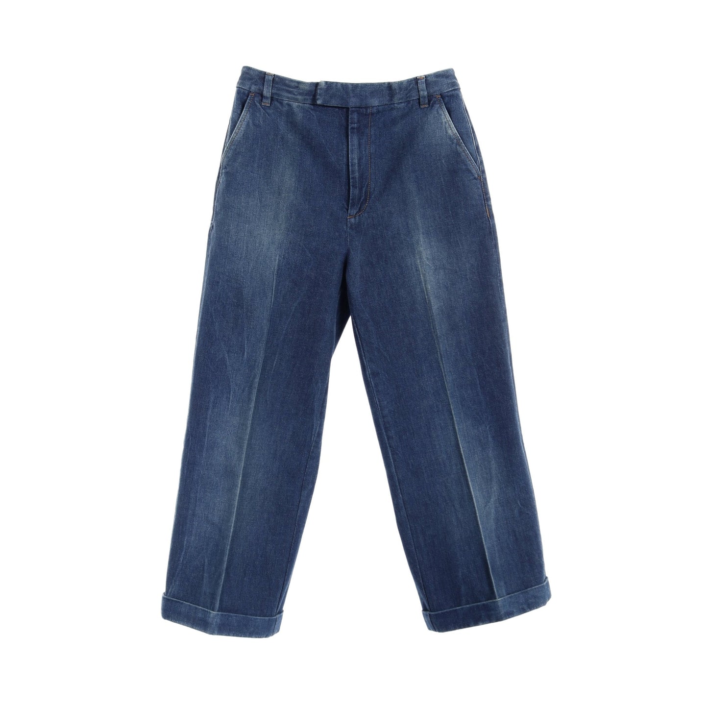Luxury Gucci Trending 2025 Denim pants Cotton Indigo blue Vintage processing
