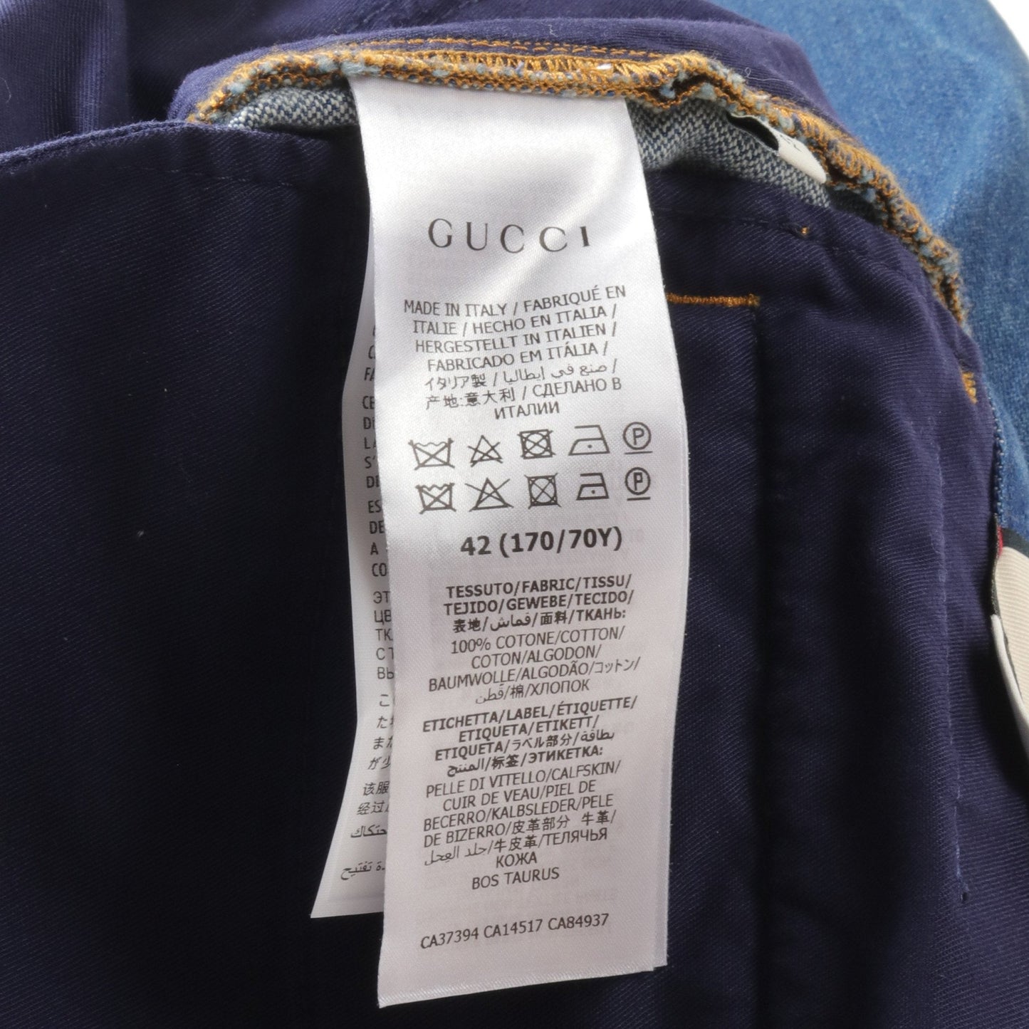 Luxury Gucci Trending 2025 Denim pants Cotton Indigo blue Vintage processing