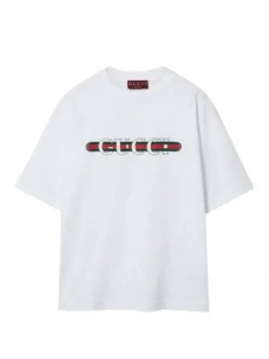 Luxury Gucci Trending 2025 Logo Cotton Short Sleeve T-Shirt White