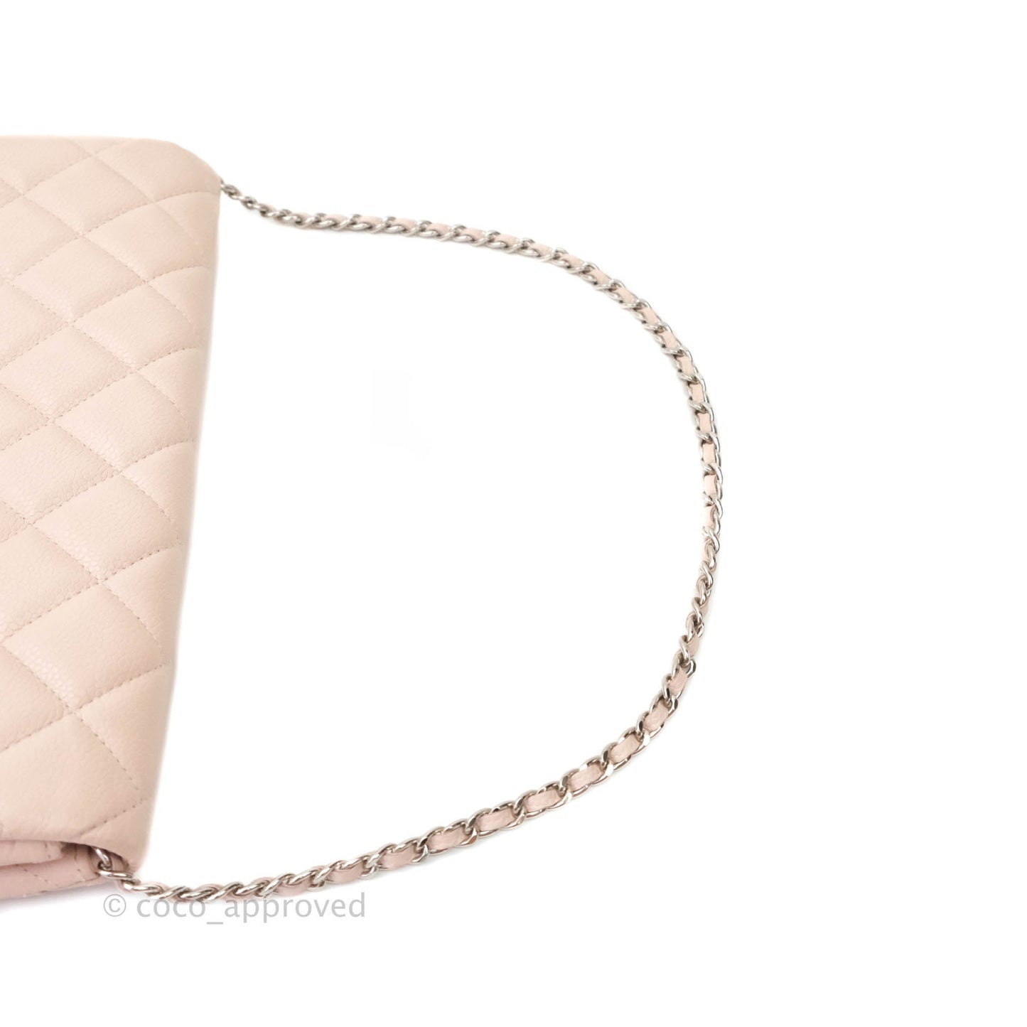 Chanel Quilted Clutch with Chain Sakura Pink Silver Hardware