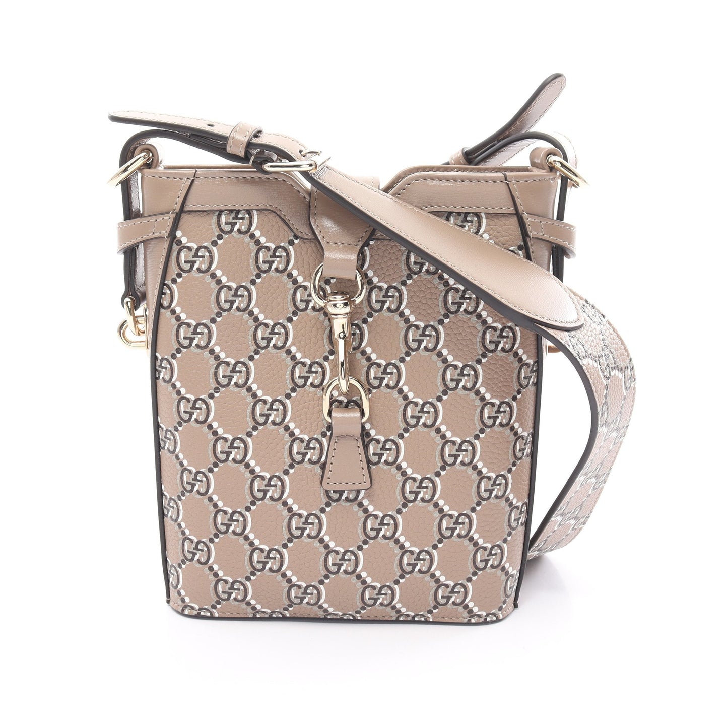Luxury Gucci Trending 2025 GG Shadow Mini bucket Shoulder bag Leather Gray beige
