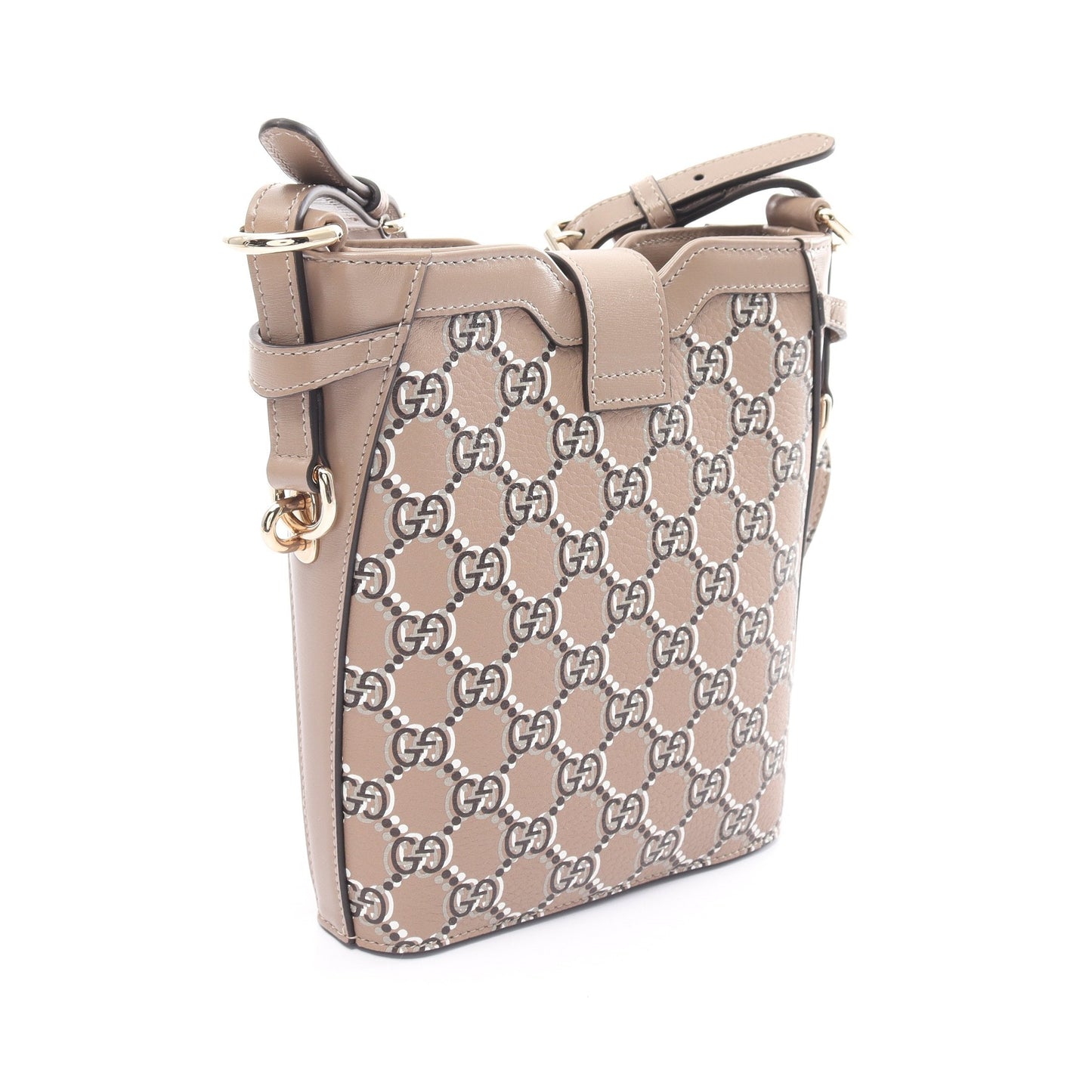 Luxury Gucci Trending 2025 GG Shadow Mini bucket Shoulder bag Leather Gray beige