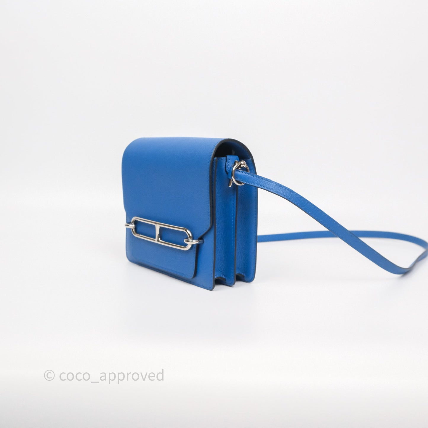 Hermès Roulis Mini 18 Blue Zellige I7 Evercolor Palladium Hardware