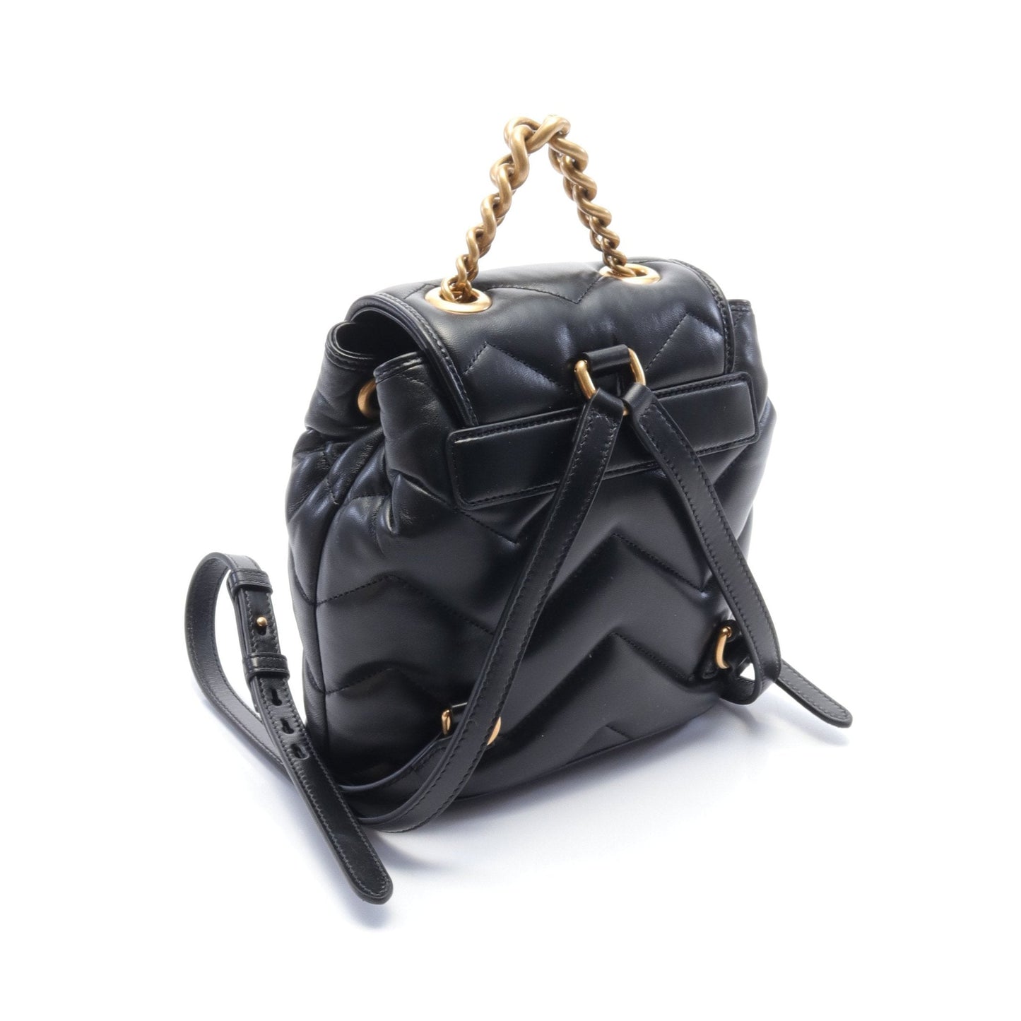 Luxury Gucci Trending 2025 GG Marmont Mini Backpack Rucksack Leather Black
