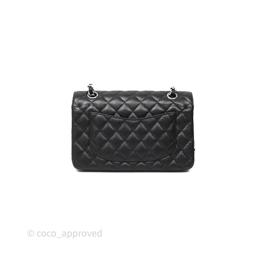 Chanel Small Classic Flap Quilted Black Caviar Silver Hardware
