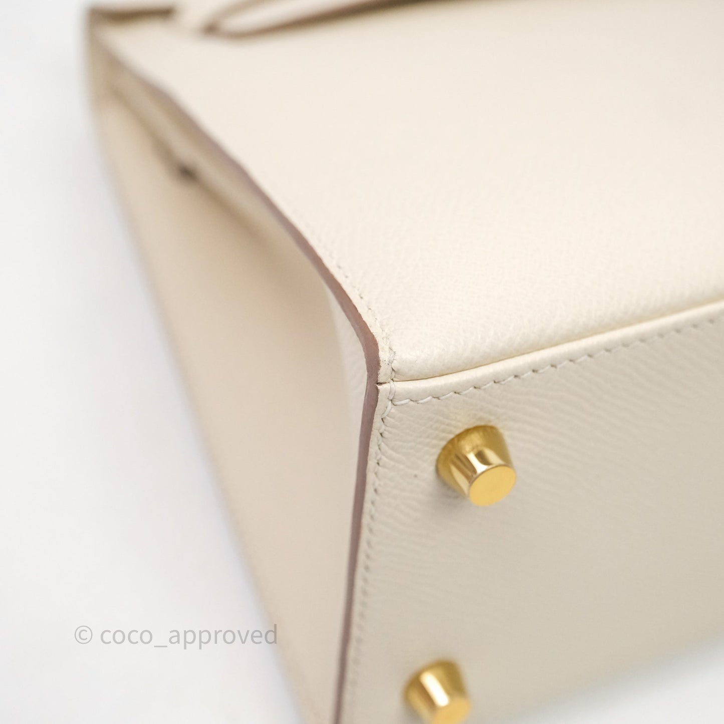 Hermes Kelly 25 Craie Epsom Gold Hardware