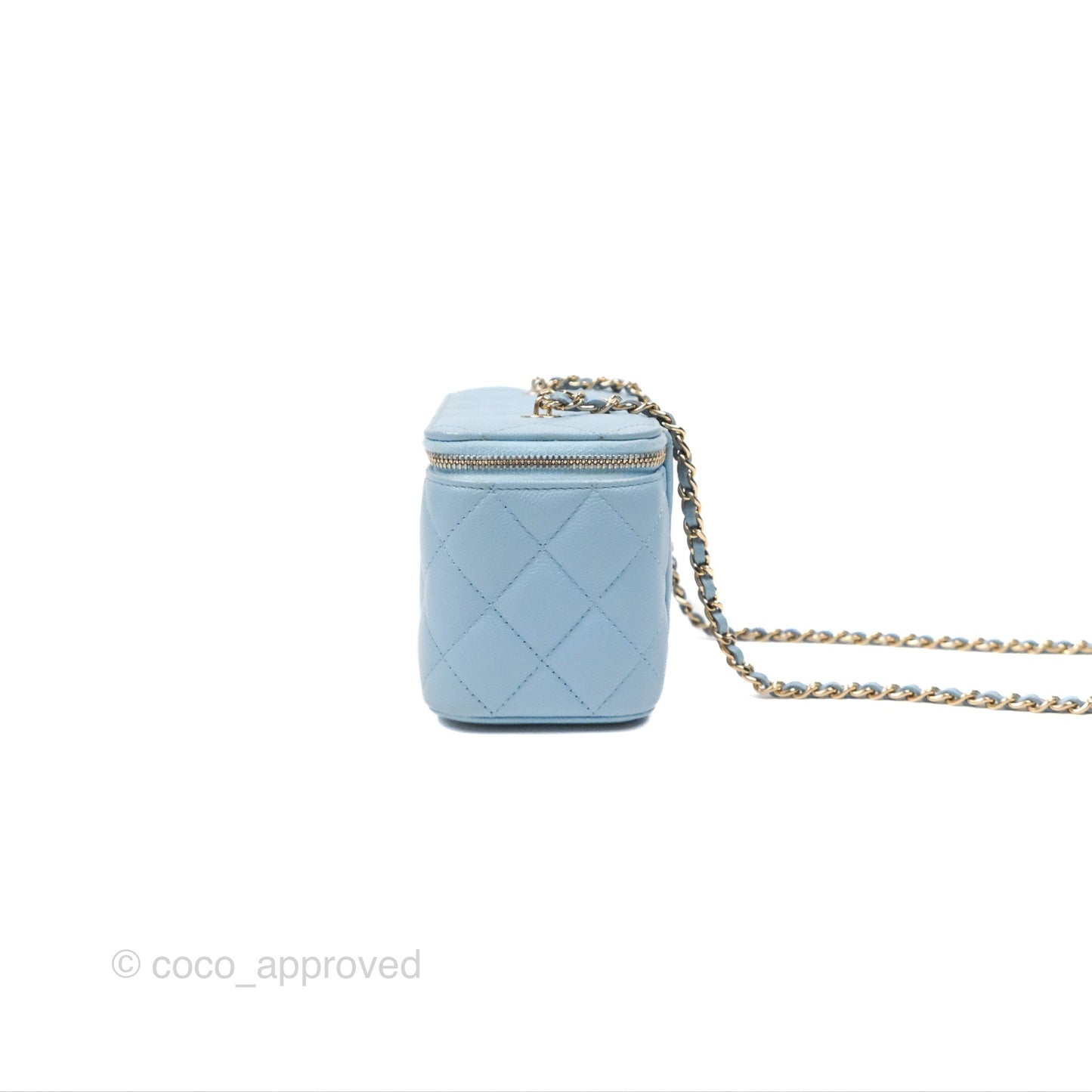 Chanel Classic Vanity With Chain Blue Caviar Gold Hardware