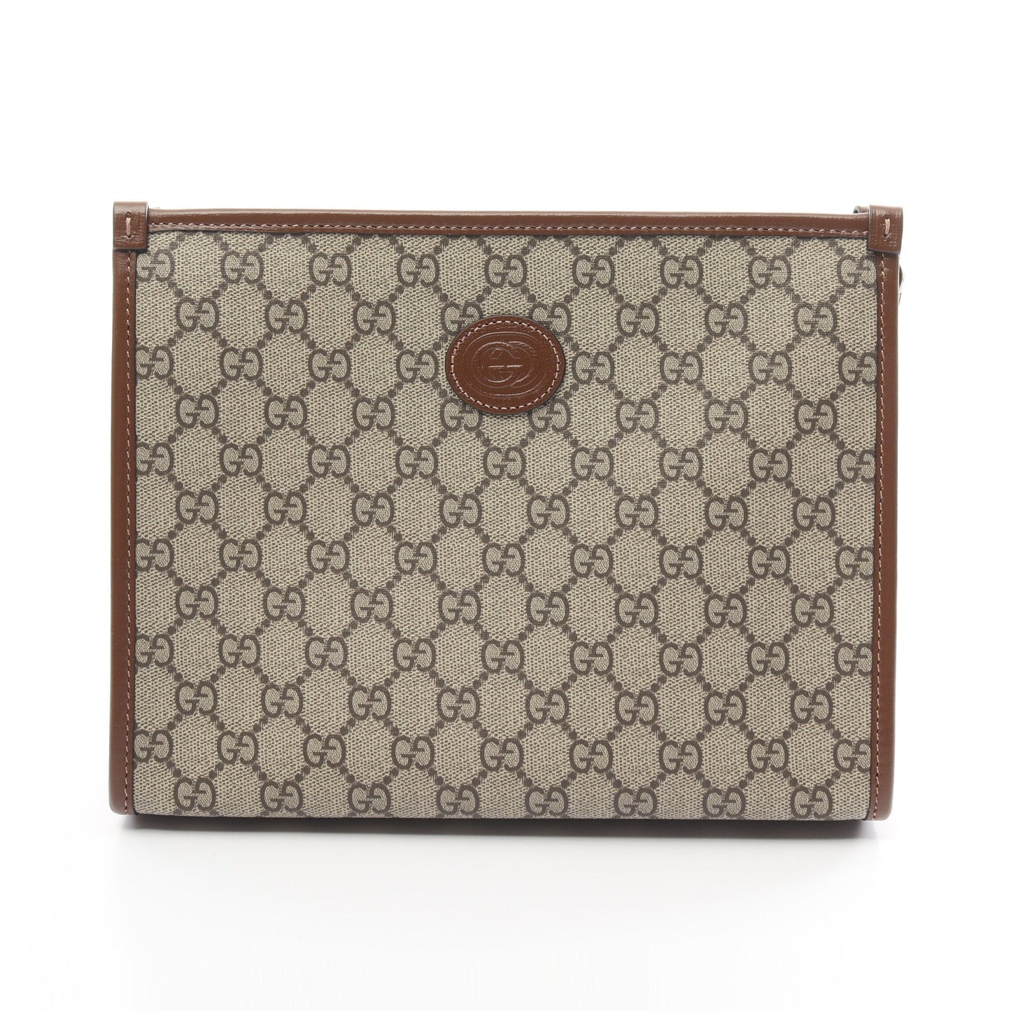 Luxury Gucci Trending 2025 Interlocking G GG Supreme Clutch bag PVC Leather Beige Brown