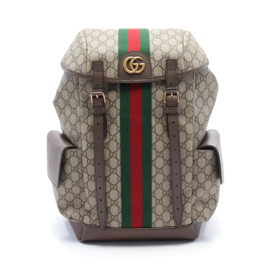 Luxury Gucci Trending 2025 Ophidia GG Supreme Backpack Rucksack PVC Leather Beige Brown Multicolor