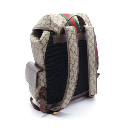 Luxury Gucci Trending 2025 Ophidia GG Supreme Backpack Rucksack PVC Leather Beige Brown Multicolor