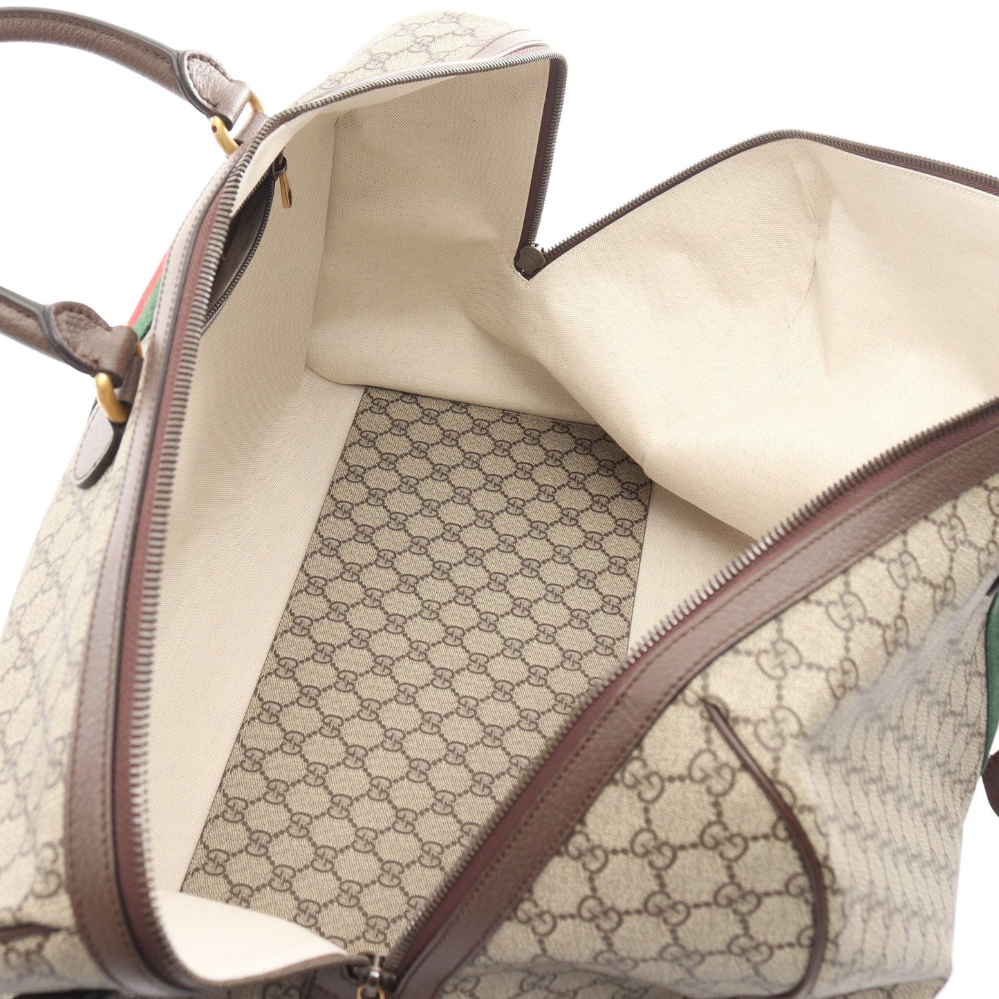 Luxury Gucci Trending 2025 GG Supreme Sherry line Boston bag PVC Leather Beige Brown Multicolor 2WAY