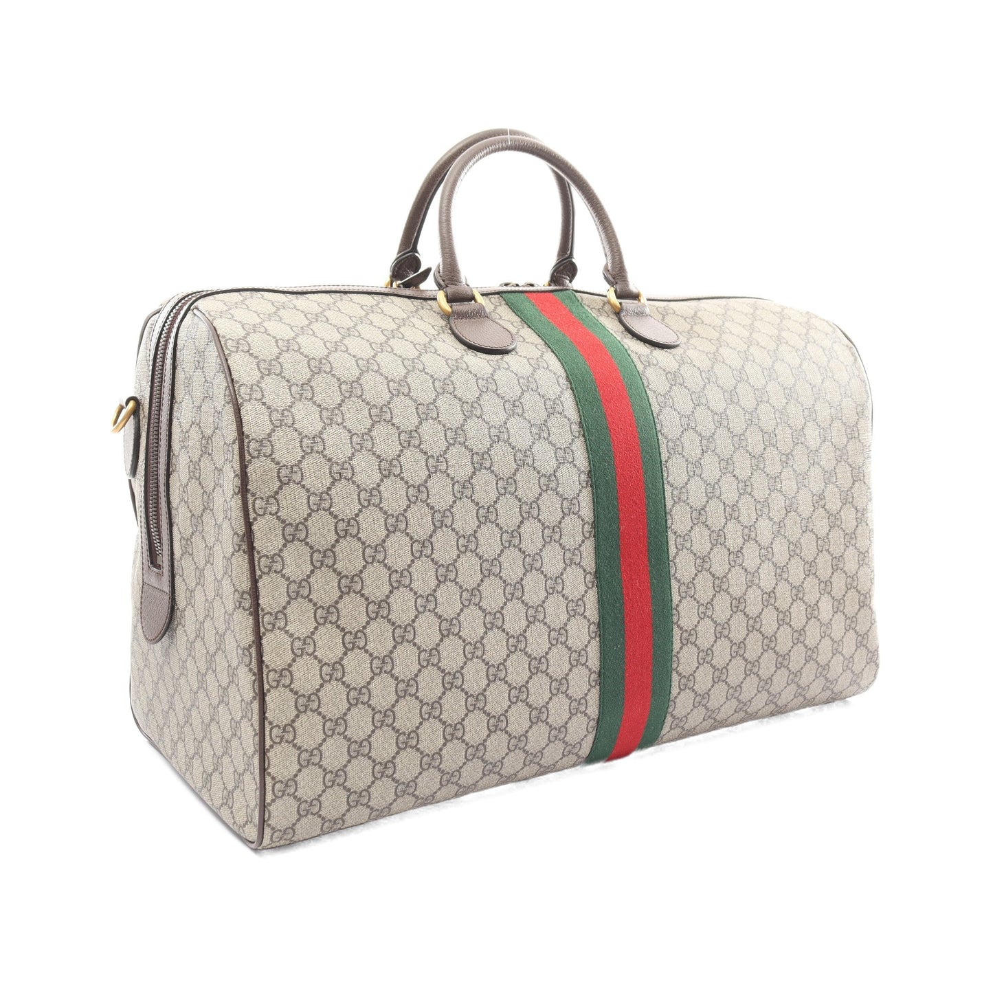 Luxury Gucci Trending 2025 GG Supreme Sherry line Boston bag PVC Leather Beige Brown Multicolor 2WAY