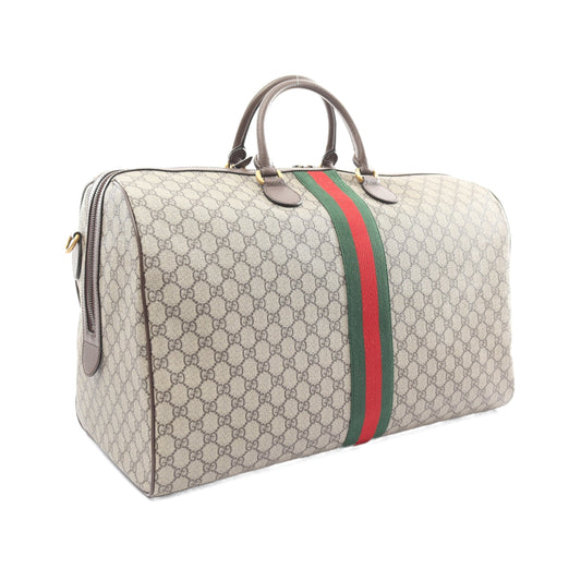 Luxury Gucci Trending 2025 GG Supreme Sherry line Boston bag PVC Leather Beige Brown Multicolor 2WAY