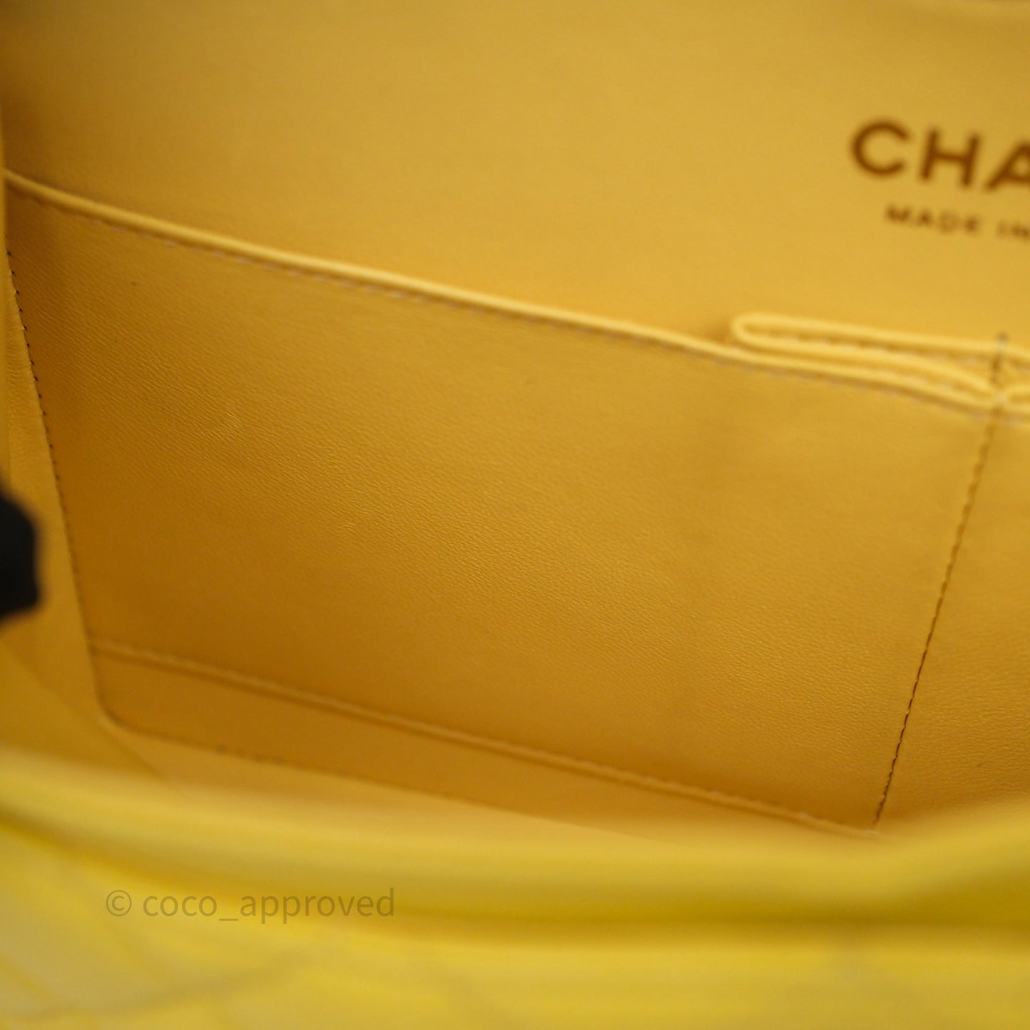 Chanel Small Classic Flap Quilted Yellow Caviar Gold Hardware