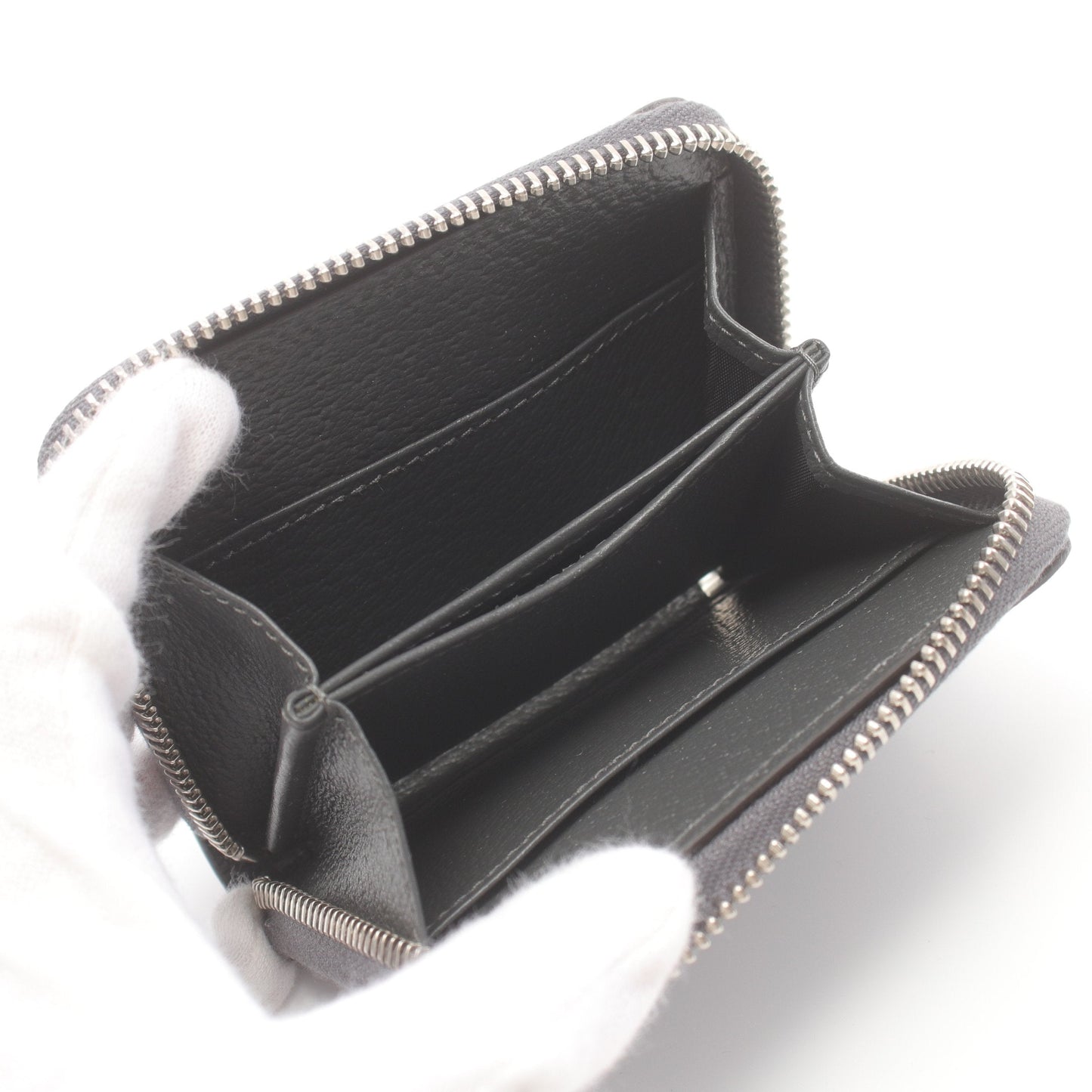 Luxury Gucci Trending 2025 Ophidia GG Supreme Round zipper wallet Coin purse PVC Leather Gray