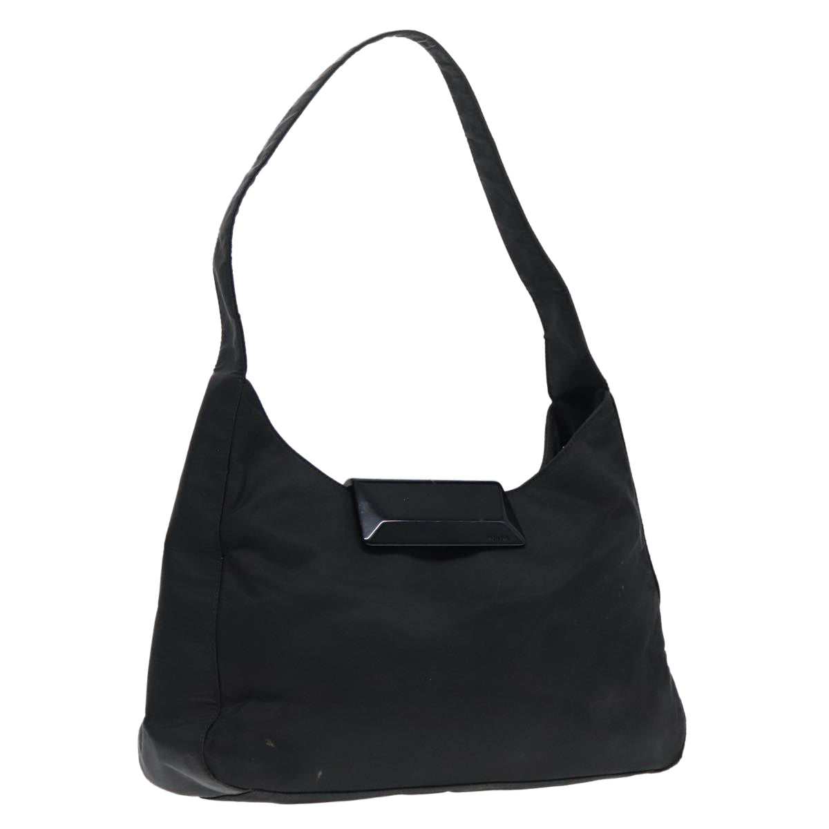 Luxury Prada Shoulder Bag Nylon Black Silver  92338