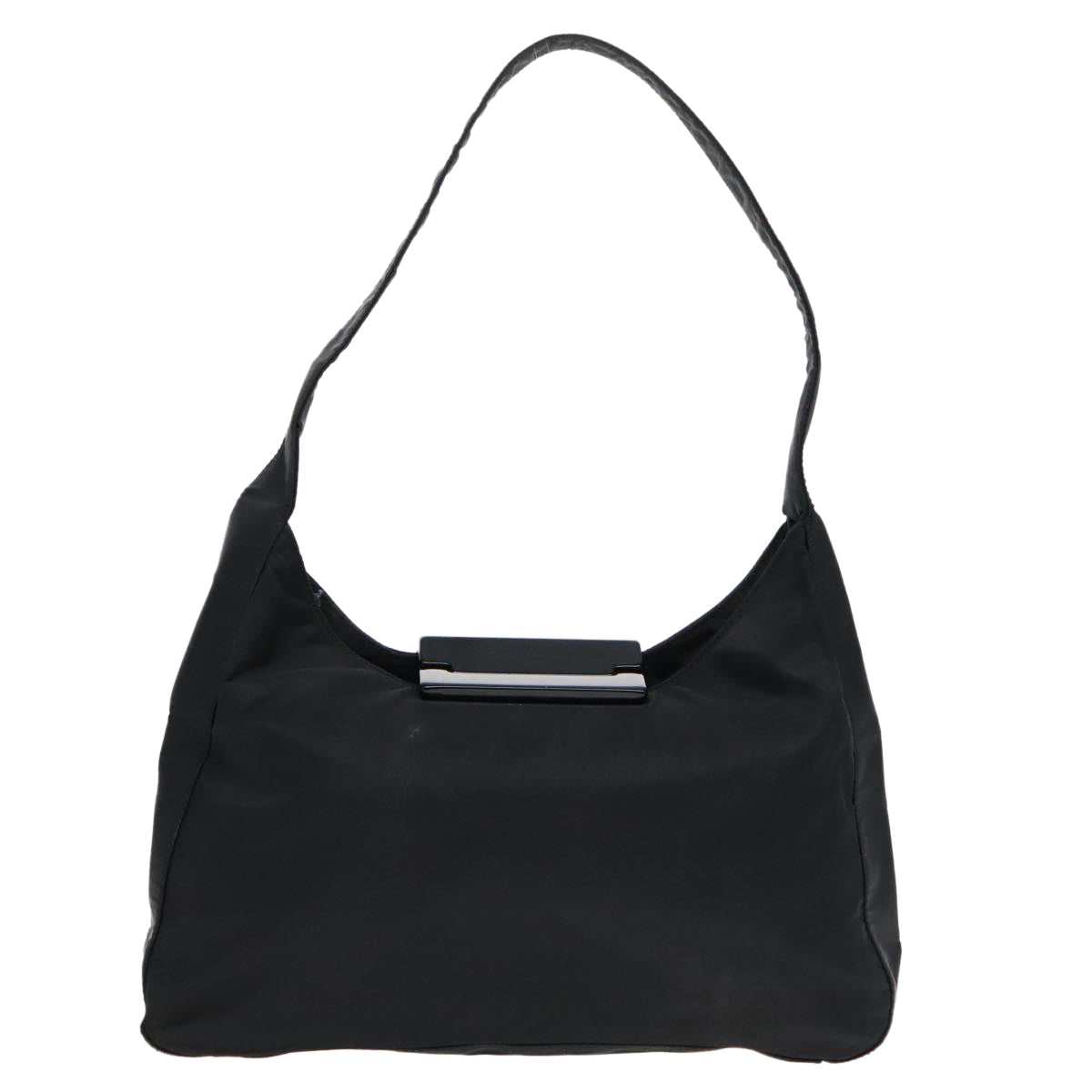 Luxury Prada Shoulder Bag Nylon Black Silver  92338