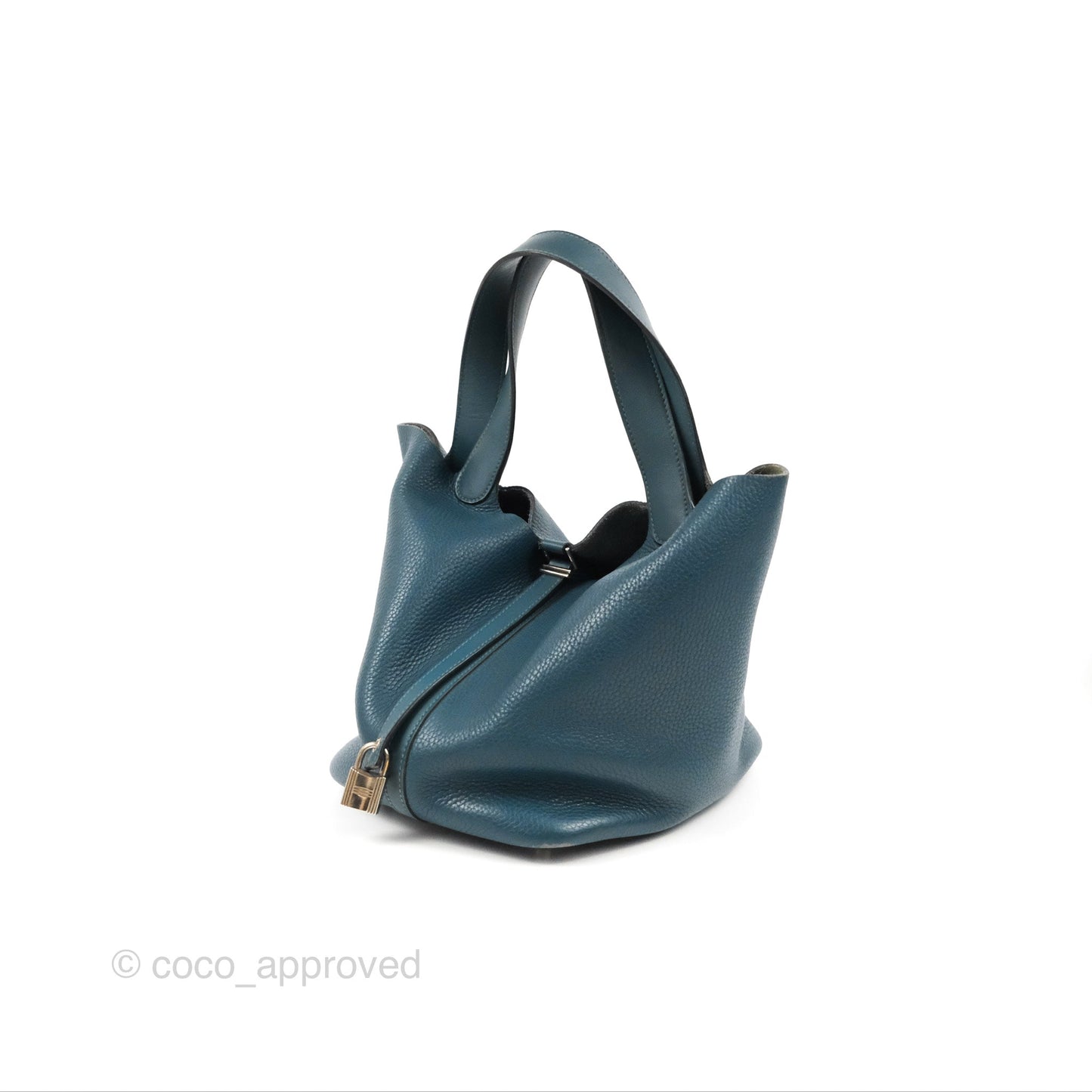 Hermès Picotin 22 Vert Bosphore Clemence Silver Hardware